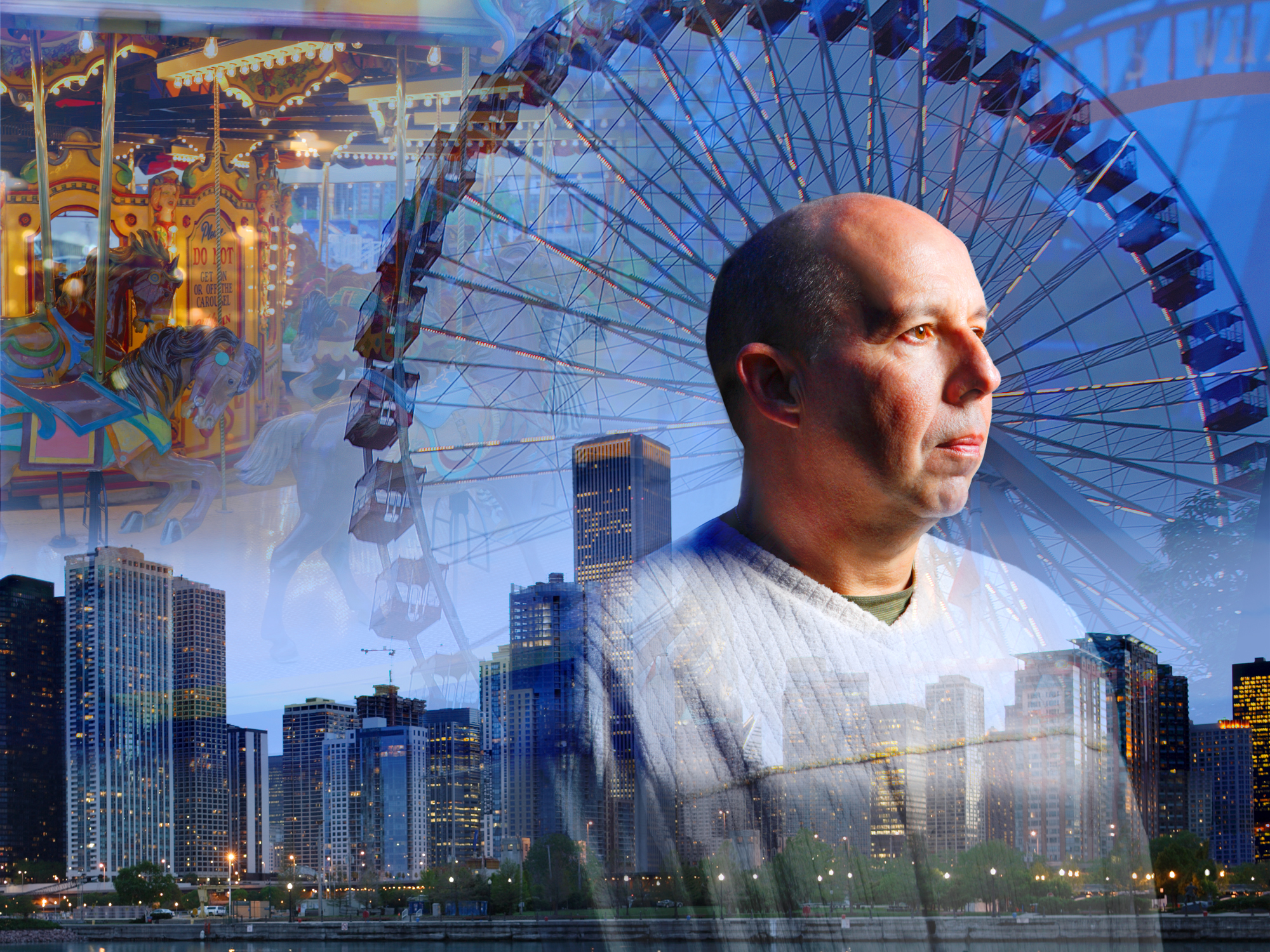 John Glorioso photographed for ALS Across America at Navy Pier