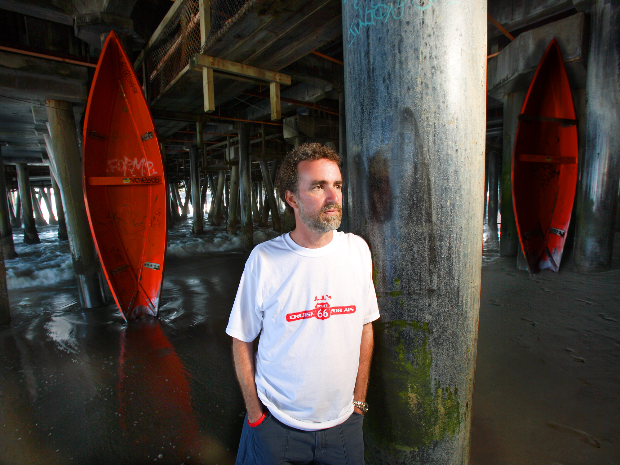Mike Melcher photographed for ALS Across America at Santa Monica Pier
