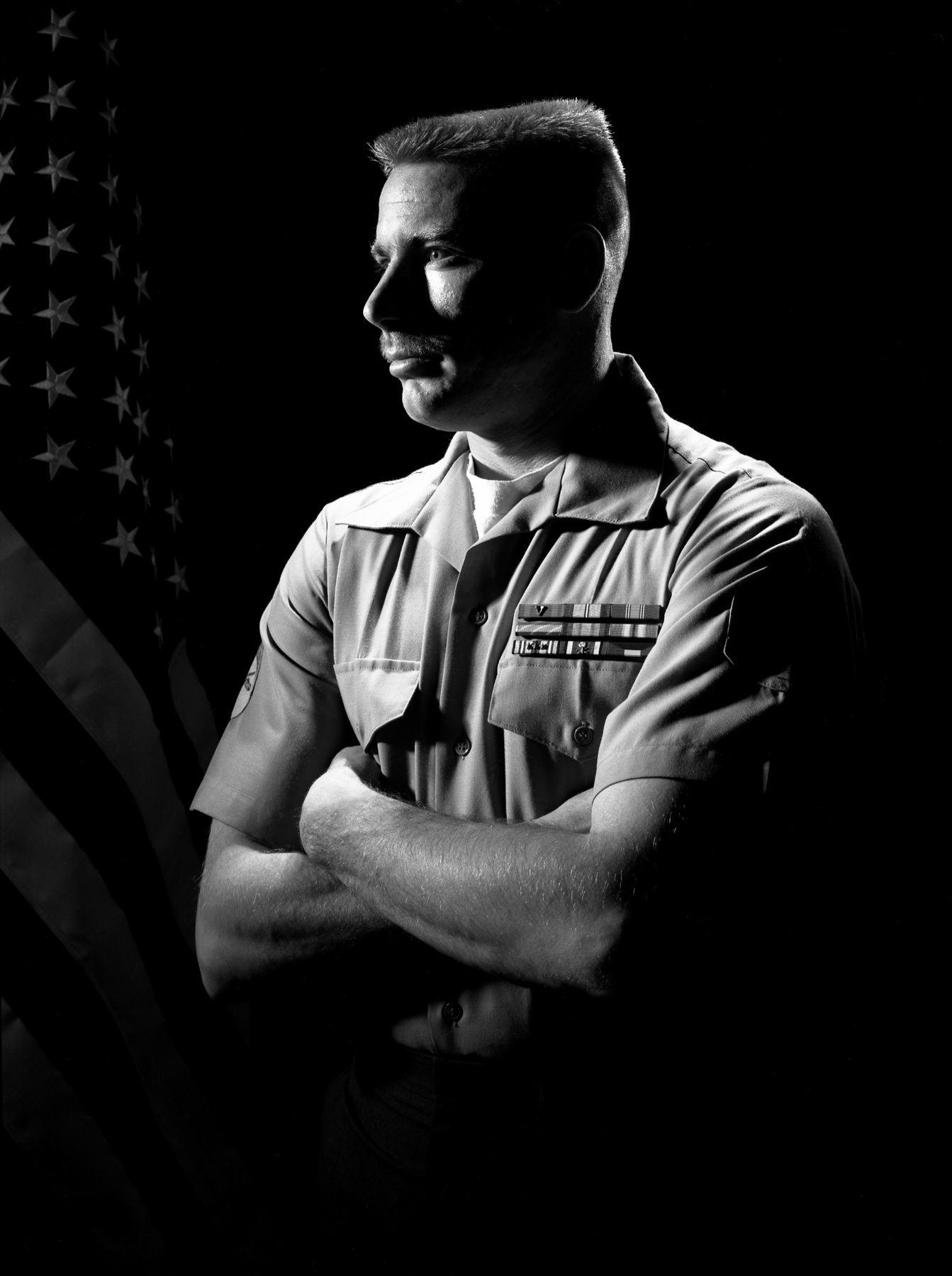 Recovered portrait record 06 from the Michigan Veterans of Five Wars installation by David J. DeJonge