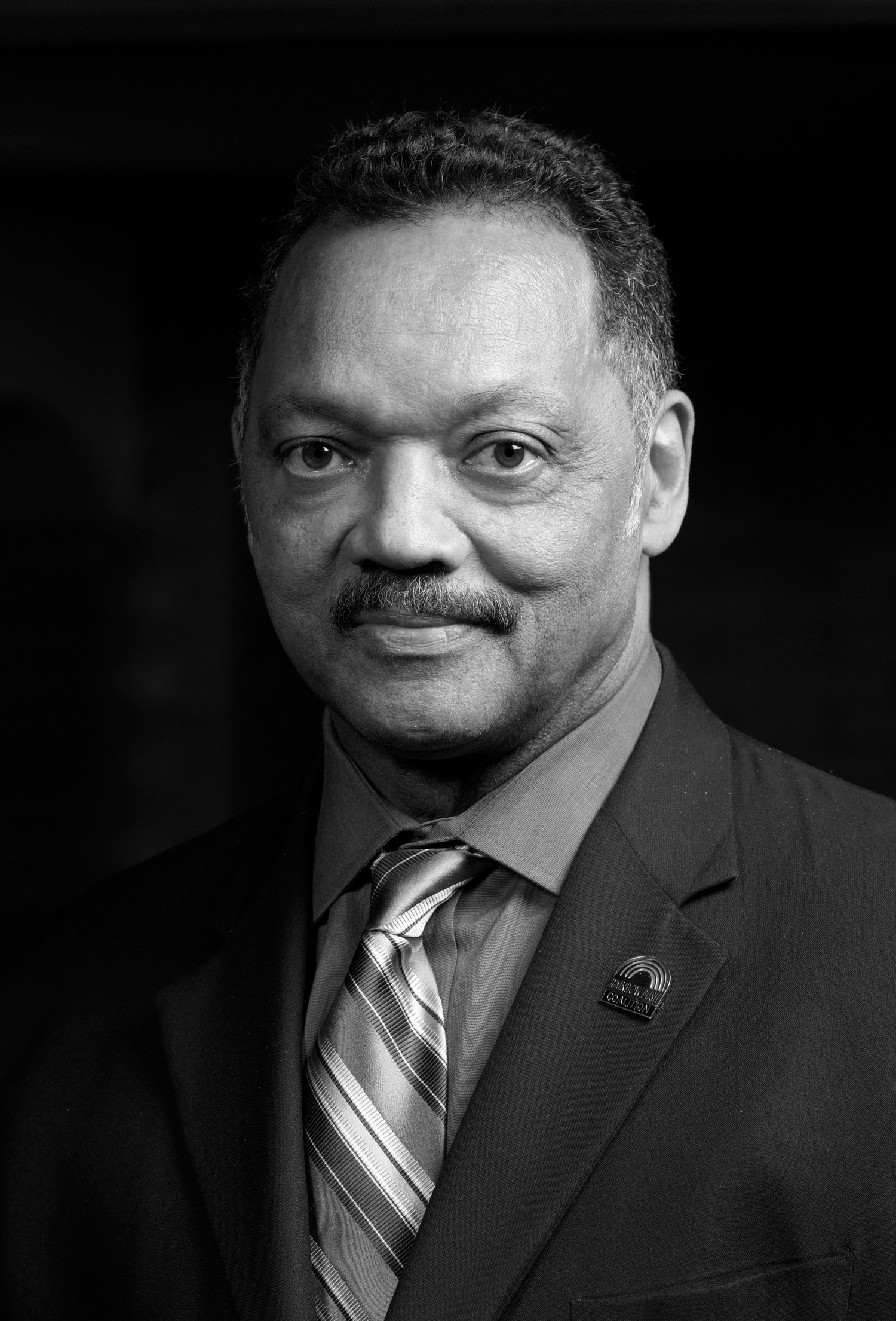 Black-and-white portrait of the Rev. Jesse Jackson