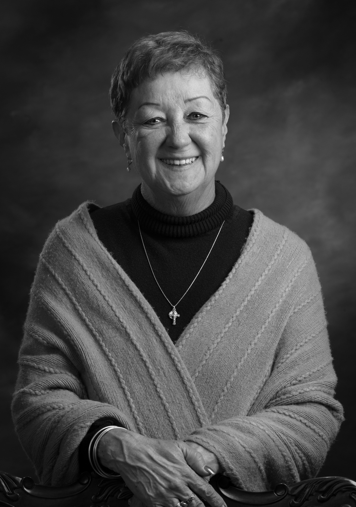 Black-and-white portrait of Norma McCorvey, known as Jane Roe, photographed by David DeJonge