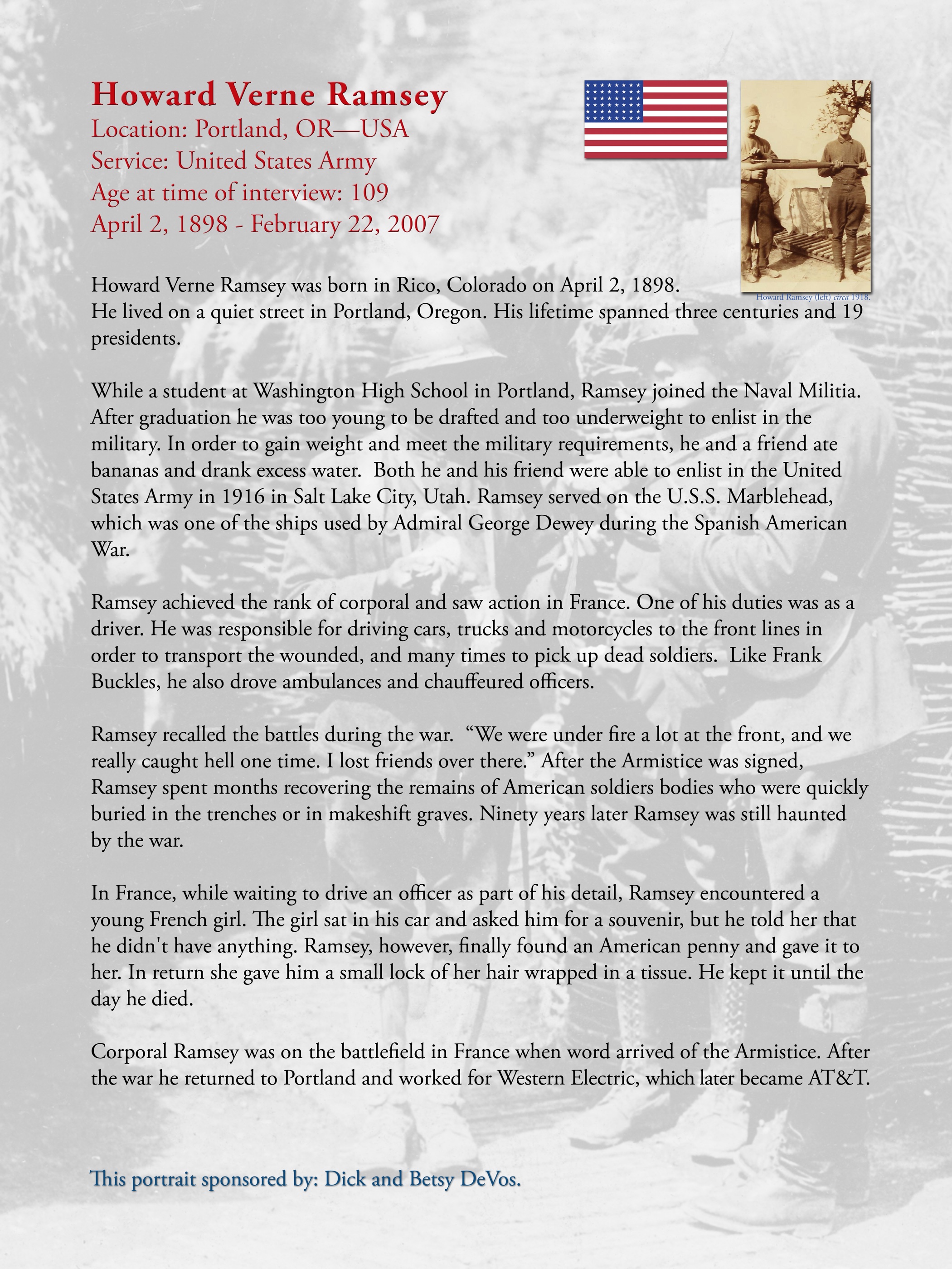 Original exhibition story panel for Howard Verne Ramsey